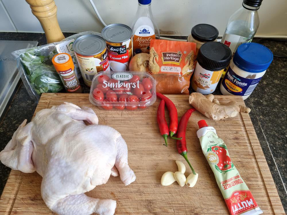 Curried roast chicken