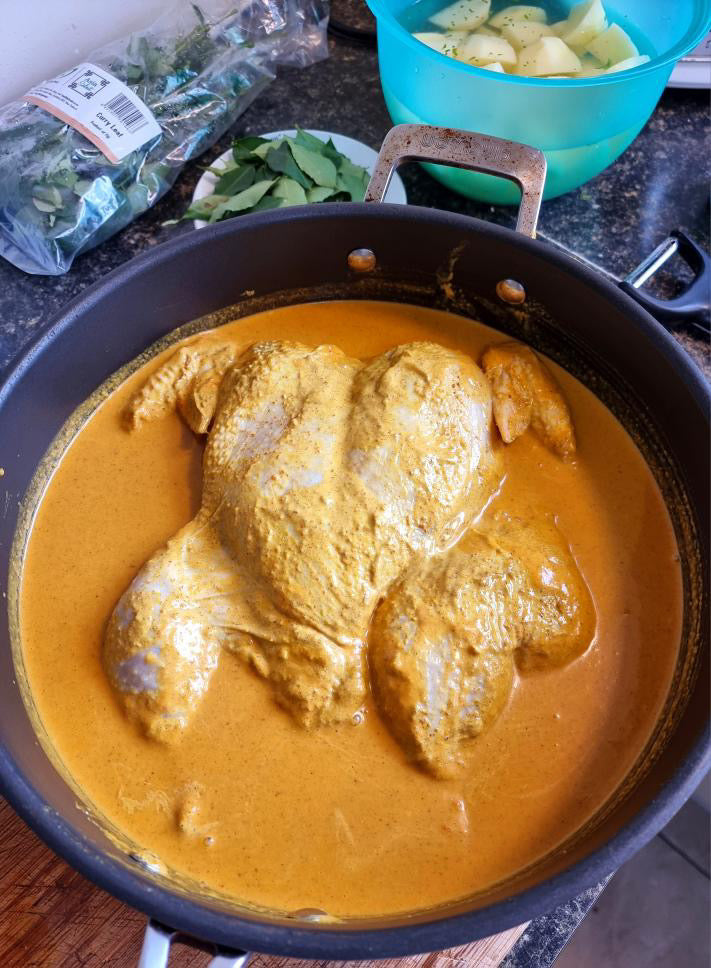 Curried roast chicken