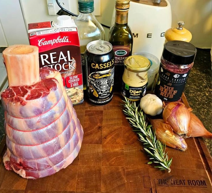 Slow Roasted Beef Shank with Beer & Bone Marrow Sauce