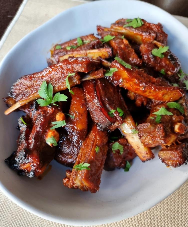 Sticky Spicy Honey and Soy Lamb Ribs