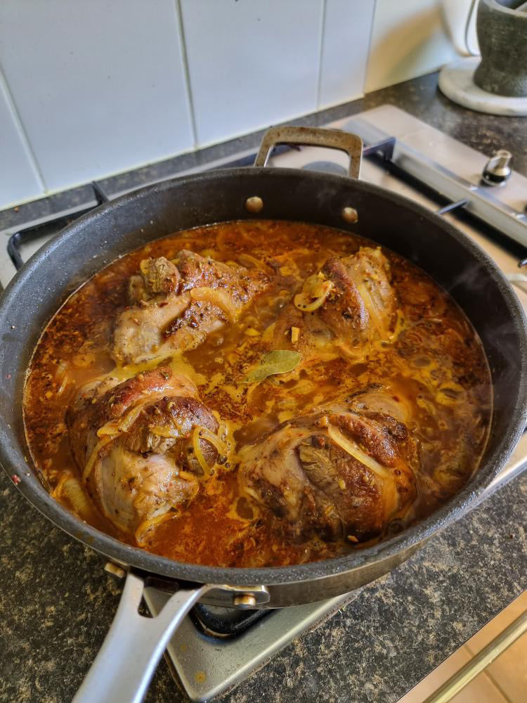 Lamb shanks in a sweet and sour tamarind sauce