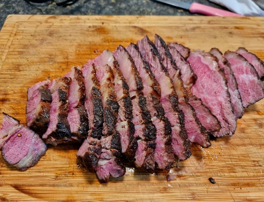 Reverse seared Wagyu chuck with chimichurri