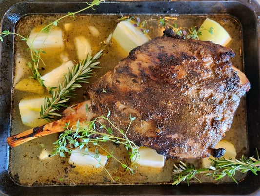 Roast leg of lamb